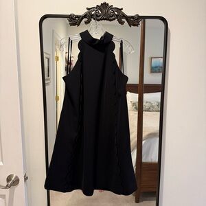 Ted Baker Black Scalloped Halter Mini Dress